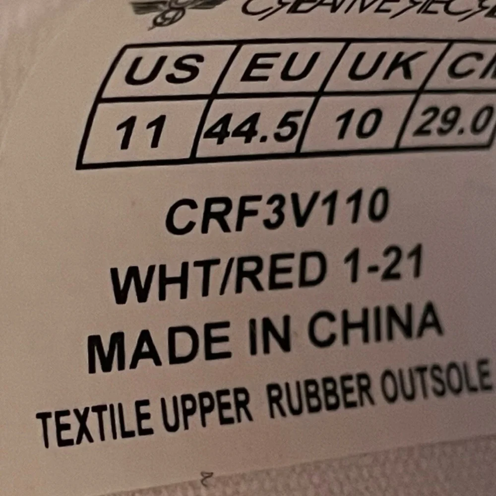 Creative Recreation Zeus Sneakers Men's Size 11 White Red Canvas Lace Up - Picture 10 of 10